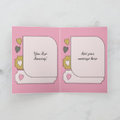 素晴らしい妻ピンクの金ゴールド誕生日 カード (内部)