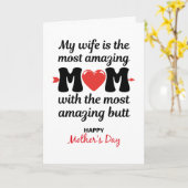 素晴らしい妻 素晴らしいお尻, 楽しい母の日 カード (黄色い花)