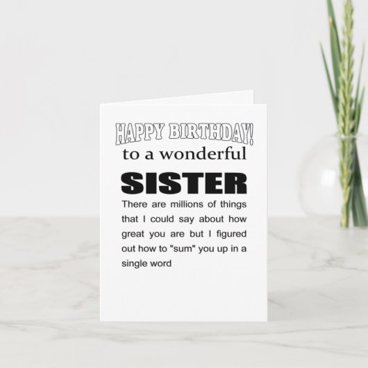 素晴らしい姉妹ハッピーバースデーの願い カード (正面)