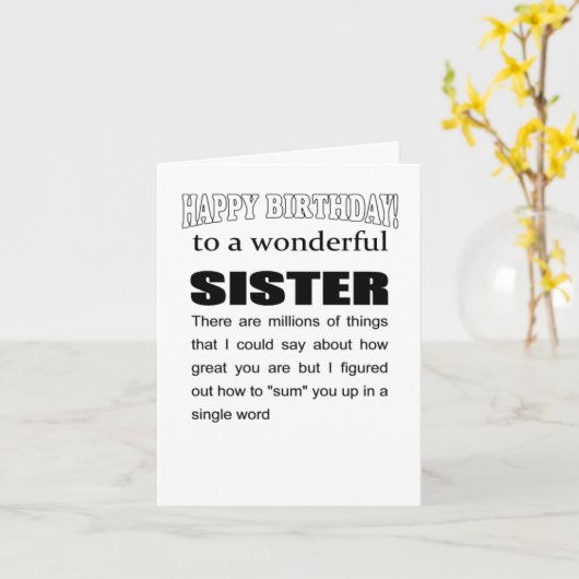 素晴らしい姉妹ハッピーバースデーの願い カード (黄色い花)