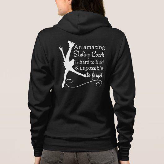 素晴らしい姿スケートで滑るのコーチジャケット-白黒 パーカ (裏面)