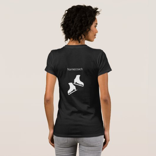 素晴らしい姿スケートで滑るのコーチTシャツ-白黒 Tシャツ (裏面フル)