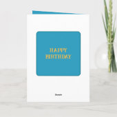 素晴らしい娘の写真名ブルーイエローバースデー カード (裏面)