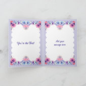 素晴らしい娘の花の紫色の誕生日 カード (内部)