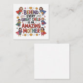 素晴らしい子供の背後には、素晴らしい母親がいる ノートカード (正面/裏面)