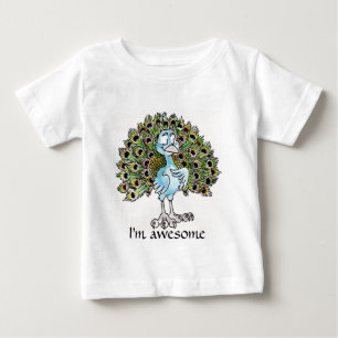 素晴らしい孔雀の乳児のTシャツ ベビーTシャツ