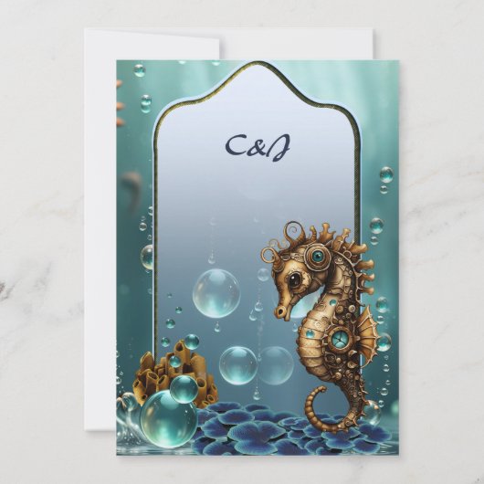 素晴らしい小さなスチームパンクシーホース。 招待状 (裏面)