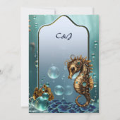 素晴らしい小さな蒸気パンクのウミウマ。 招待状 (裏面)