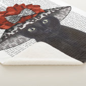 素晴らしい帽子をかぶった黒猫 シェルパブランケット (3/4)