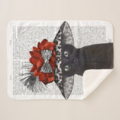 素晴らしい帽子をかぶった黒猫 シェルパブランケット (正面(横))