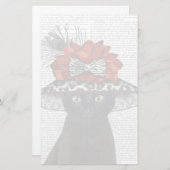 素晴らしい帽子をかぶった黒猫 便箋 (正面/裏面)