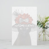 素晴らしい帽子をかぶった黒猫 便箋 (スタンド正面)