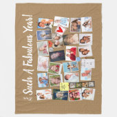 素晴らしい年は自分の写真のコルクボードを作る フリースブランケット (正面)