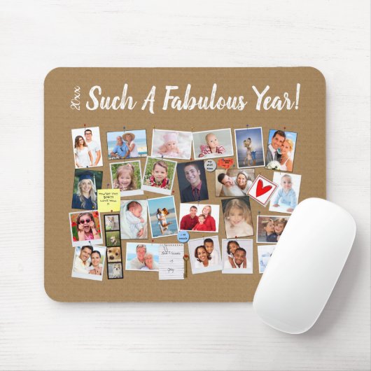 素晴らしい年は自分の写真のコルクボードを作る マウスパッド (マウス)