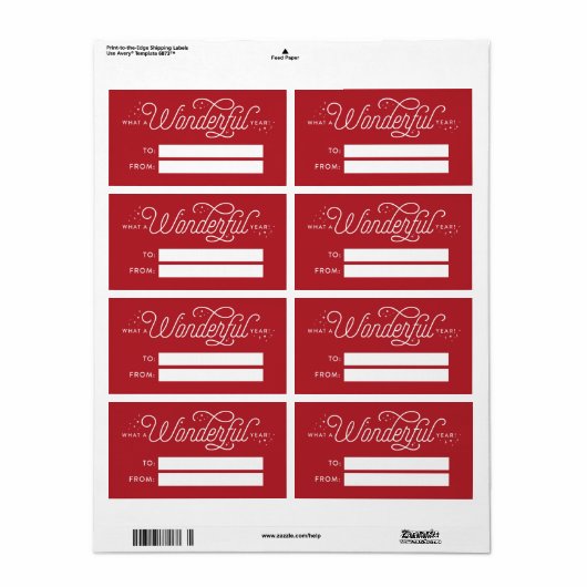 素晴らしい年カスタムの休日のギフトラベル ラベル (フルシート)