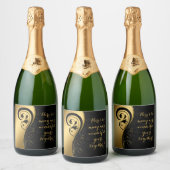 素晴らしい年月結婚を迎える スパークリングワインラベル (ボトル)