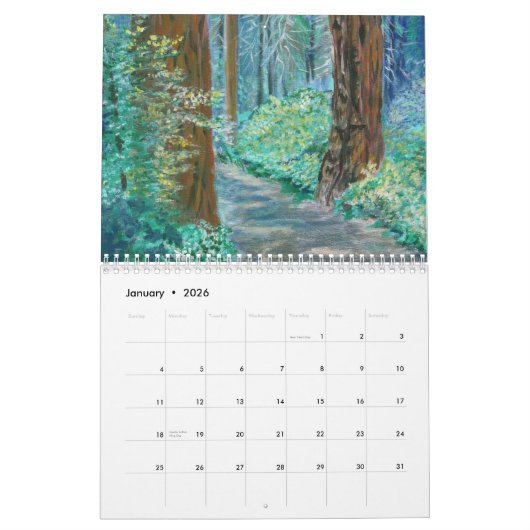 素晴らしい年 カレンダー (1月 2026)