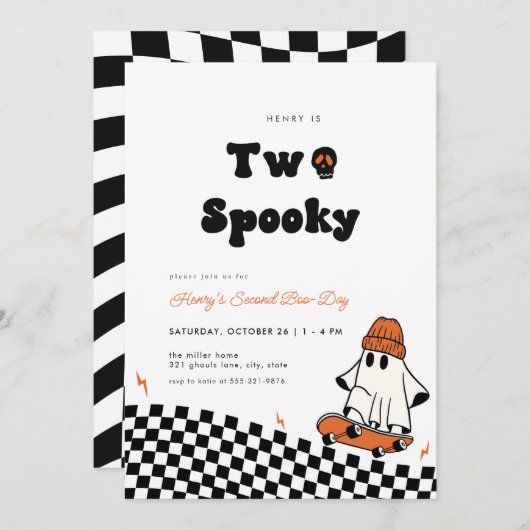 素晴らしい幽霊不気味トゥードデセカンド誕生日招待状 招待状 (正面/裏面)