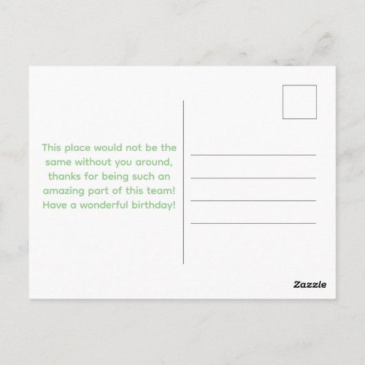 素晴らしい従業員 ストライプのキャンドル 誕生日おめでとう ポストカード (裏面)