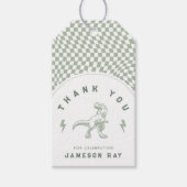 素晴らしい恐竜3レックスボーイズグリーン誕生日 ギフトタグ (正面)