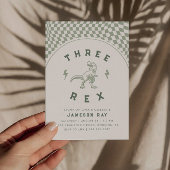 素晴らしい恐竜3レックスボーイズグリーン誕生日 招待状