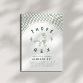 素晴らしい恐竜3レックスボーイズグリーン誕生日 招待状