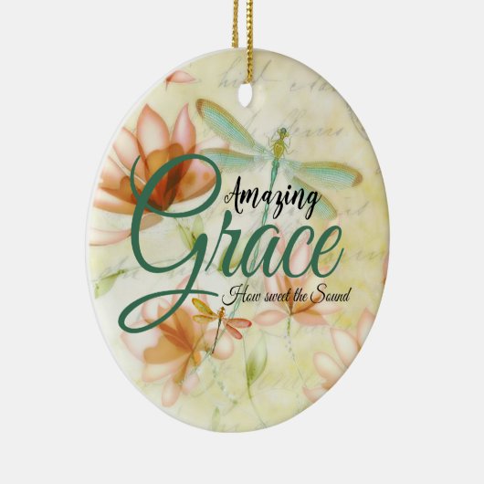 素晴らしい恵みの花とトンボ セラミックオーナメント (右)