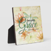 素晴らしい恵みの花とトンボ フォトプラーク (正面)