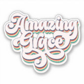 素晴らしい恵みクリスチャン信者ビニールステッカー シール (正面)