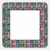 素晴らしい恵縁どみ：フレーム宝石パール宝石 スクエアシール (正面)