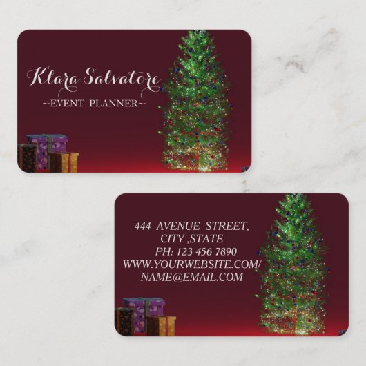 素晴らしい愛らしいクリスマス照明 名刺 (正面/裏面)