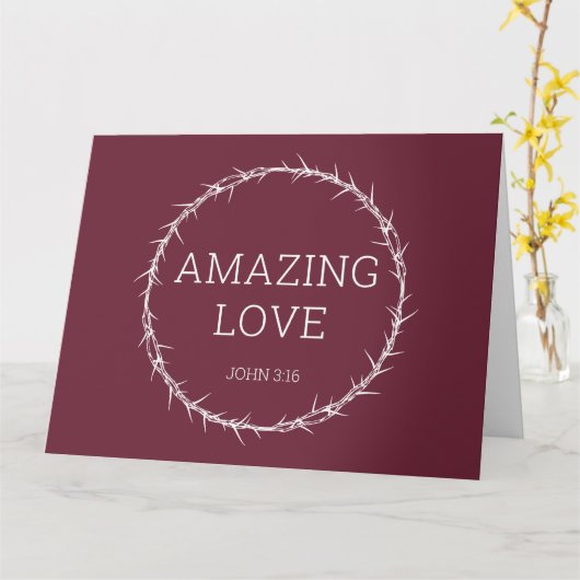 素晴らしい愛 – イエスキリストいばらのイースタークラウン カード (黄色い花)