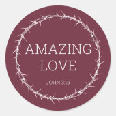 素晴らしい愛 – イエスキリストいばらのイースタークラウン ラウンドシール (正面)