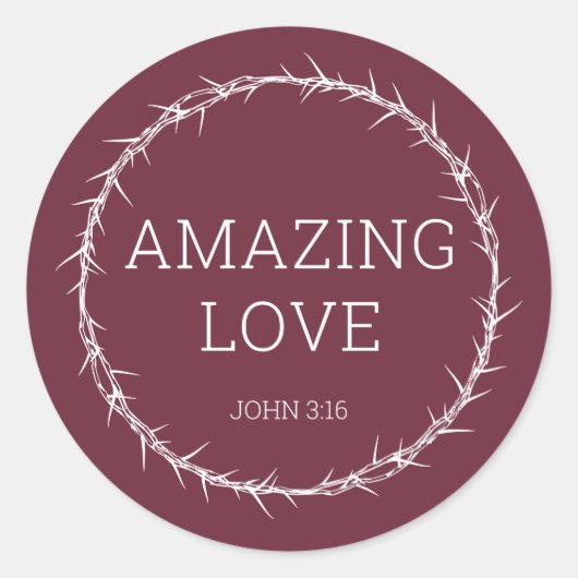 素晴らしい愛 – イエスキリストいばらのイースタークラウン ラウンドシール (正面)