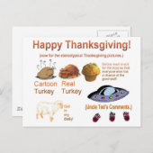 素晴らしい感謝祭のワイシャツ シーズンポストカード (正面/裏面)