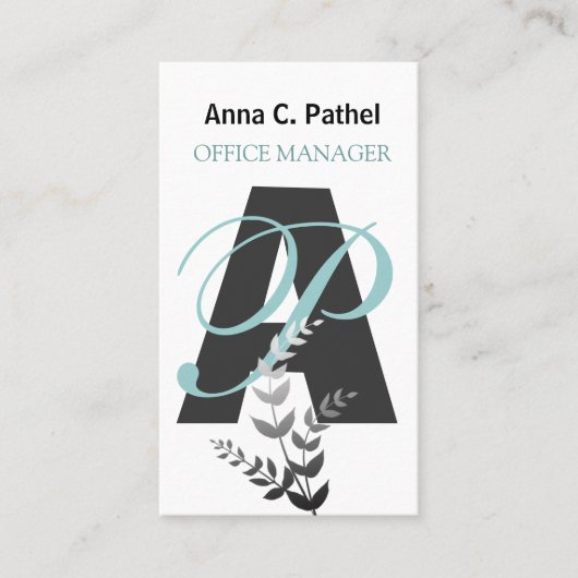 素晴らしい態度! はっきりしたなレタリングの自然の枝 名刺 (正面)