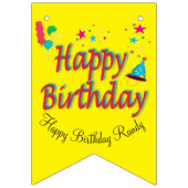 素晴らしい抽象芸術ブラック金ゴールド誕生日メッセージ バンティングフラッグ (第1の旗)