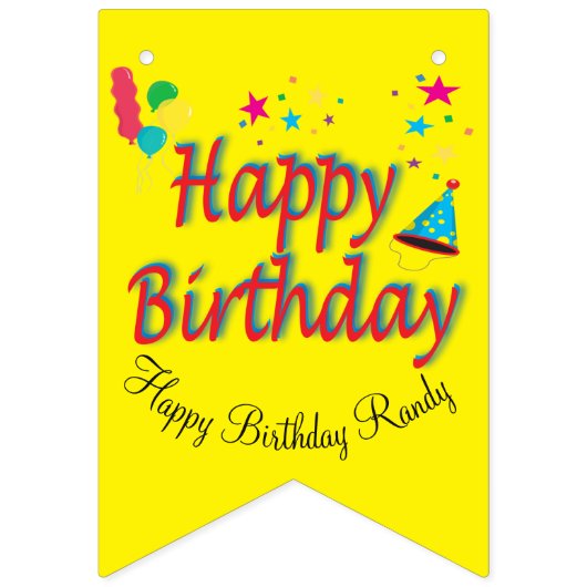 素晴らしい抽象芸術ブラック金ゴールド誕生日メッセージ バンティングフラッグ (第1の旗)