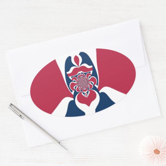 素晴らしい抽象芸術E.T.アートプリント 楕円形シール (封筒)