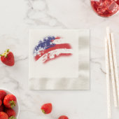 素晴らしい抽象芸術USAフラグ信じられないほどの 縁ありカクテルナプキン (インサイチュ)