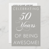 素晴らしい招待が50あ年間のあることを祝います 招待状 (正面/裏面)