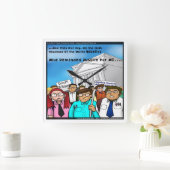 素晴らしい数学の改革のおもしろいな柱時計 スクエア壁時計 (ホーム)