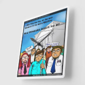 素晴らしい数学の改革のおもしろいな柱時計 スクエア壁時計 (傾斜)