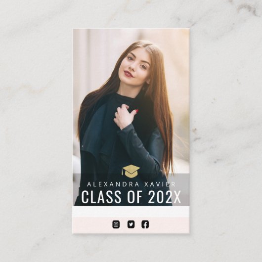 素晴らしい文字モダンの卒業記入カード 名刺 (正面)