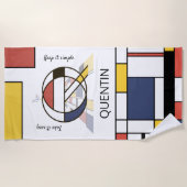 素晴らしい新可塑主義アートモノグラム。レターQ ビーチタオル (正面)