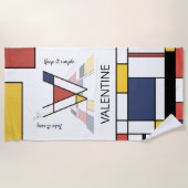 素晴らしい新可塑主義アートモノグラム。レターV ビーチタオル (正面)