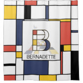 素晴らしい新可塑主義アートモノグラム。文字B シャワーカーテン (正面)