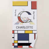 素晴らしい新可塑主義アートモノグラム。文字C ビーチタオル (正面)