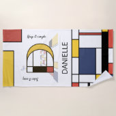 素晴らしい新可塑主義アートモノグラム。文字D ビーチタオル (正面)