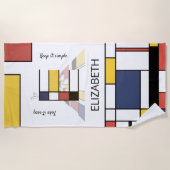 素晴らしい新可塑主義アートモノグラム。文字E ビーチタオル (正面)